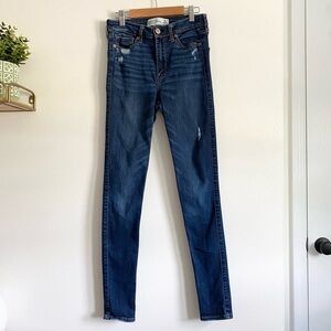 Abercrombie & Fitch Super Skinny High Rise Distressed Jeans